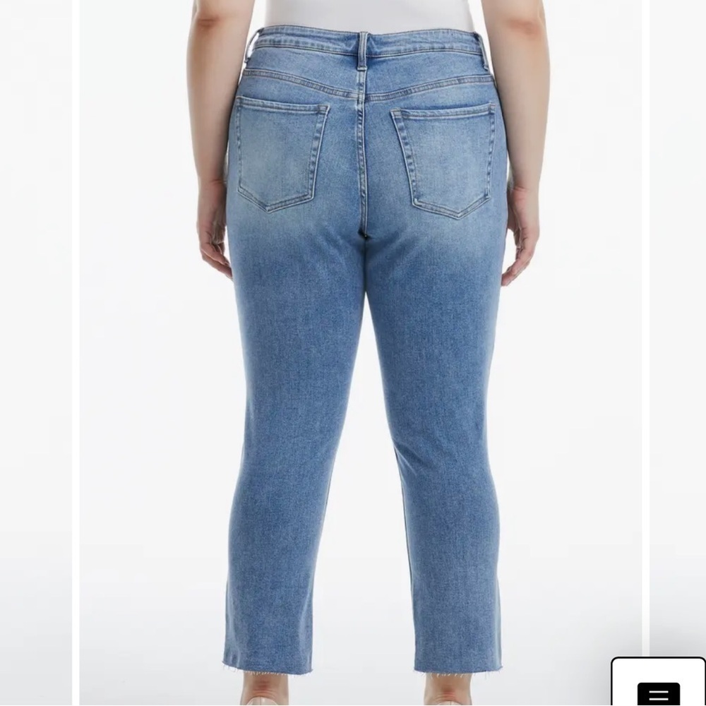 Bayeas High Rise Slim Straight Leg Jeans Medium Wash - Picture 2 of 10